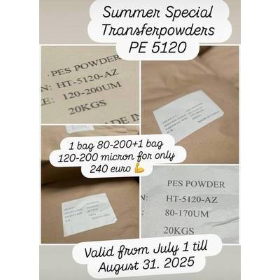 PC Tech Trnsfr Pwdrs (China) DTF TransferP�lver 5120 CO-PES 80-120-200 mu  (DTF PWDR 5120 PES 80-120-200 BAG)